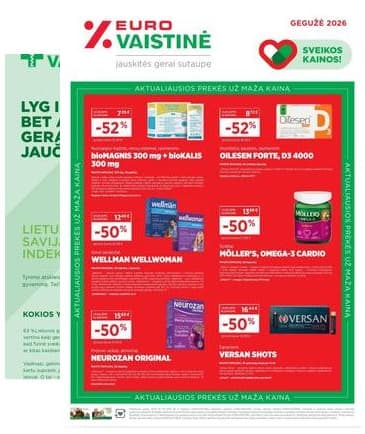Eurovaistinė - EUROVAISTINĖ akcijų ir nuolaidų leidinys 2026-05-01 - 2026-05-31 2026-05-01 – 2026-05-31