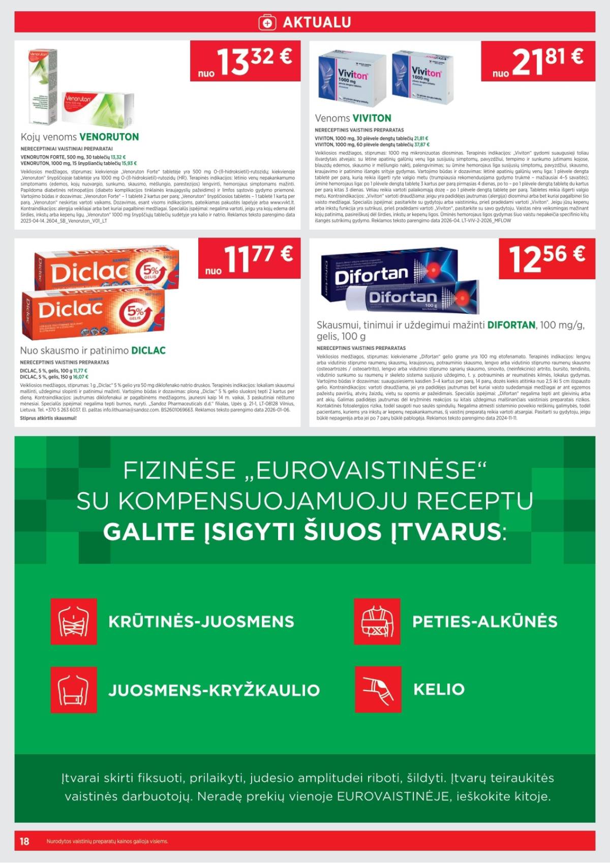 Eurovaistinė - Eurovaistinė rugpjūčio mėn. akcijų leidinys | 2026-08-01 - 2026-08-31 18 puslapis