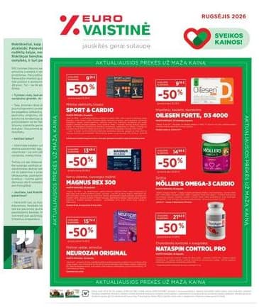 Eurovaistinė - Eurovaistinės akcijų leidinys 2026-09-01 – 2026-09-30