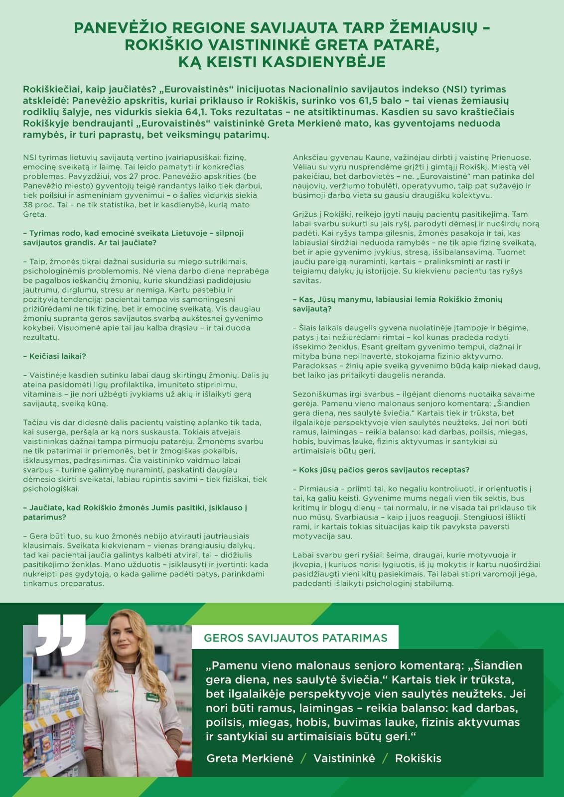 Eurovaistinė - Eurovaistinės akcijų leidinys 2 puslapis
