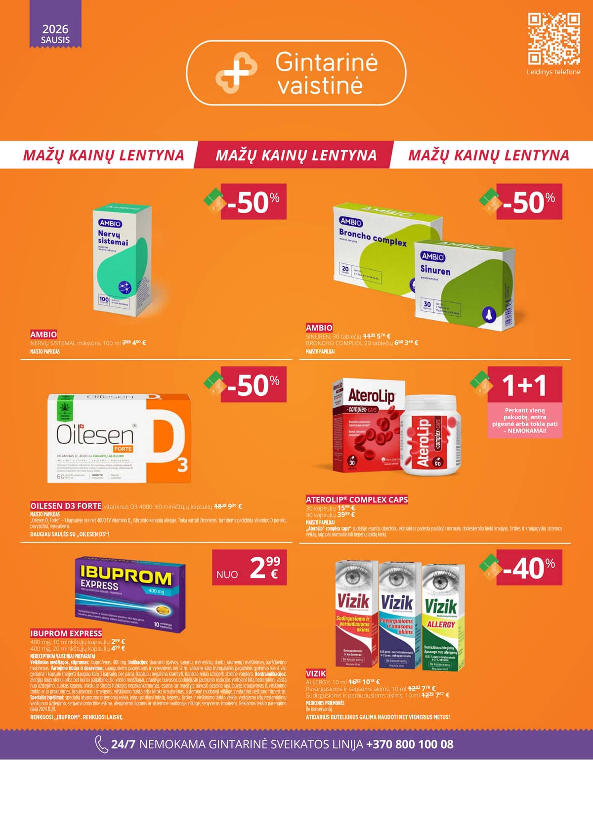 Gintarinė vaistinė - GINTARINĖS vaistinės akcijų leidinys 1 puslapis