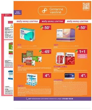 Gintarinė vaistinė - GINTARINĖS vaistinės akcijų leidinys 2026-04-01 – 2026-04-30