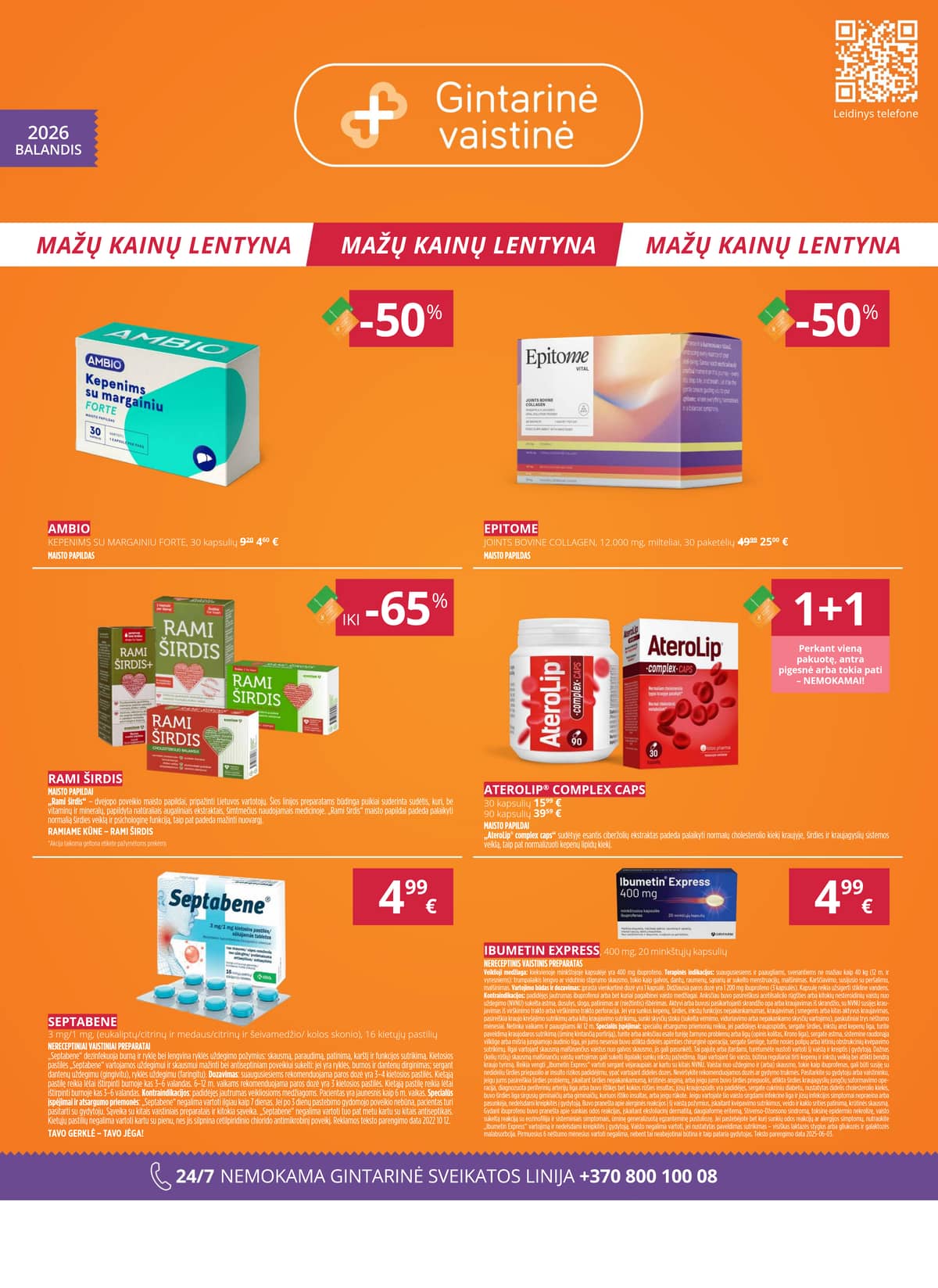 Gintarinė vaistinė - GINTARINĖS vaistinės akcijų leidinys 1 puslapis