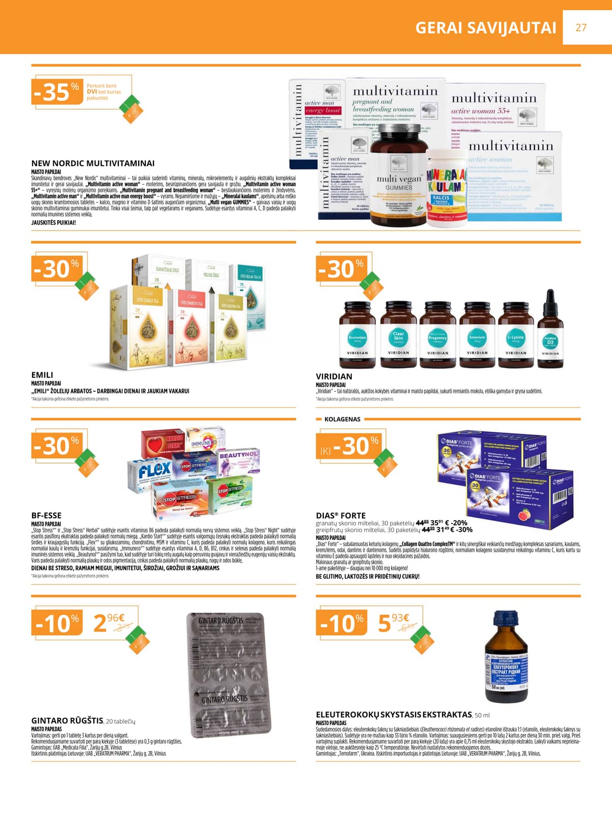 Gintarinė vaistinė - GINTARINĖS vaistinės akcijų leidinys 27 puslapis