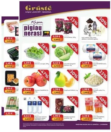 Grūstė - Grūstė Pigiau Nerasi akcijų leidinys | 2025-11-01 - 2025-11-10 2025-11-01 – 2025-11-10