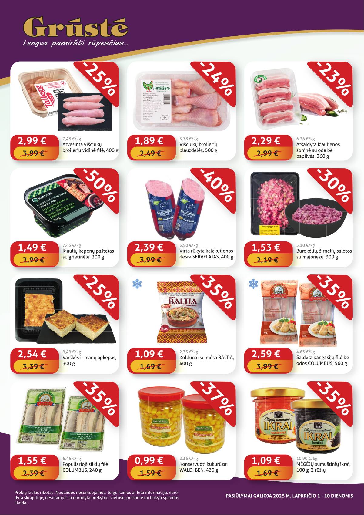 Grūstė - Grūstė Pigiau Nerasi akcijų leidinys | 2025-11-01 - 2025-11-10 2 puslapis