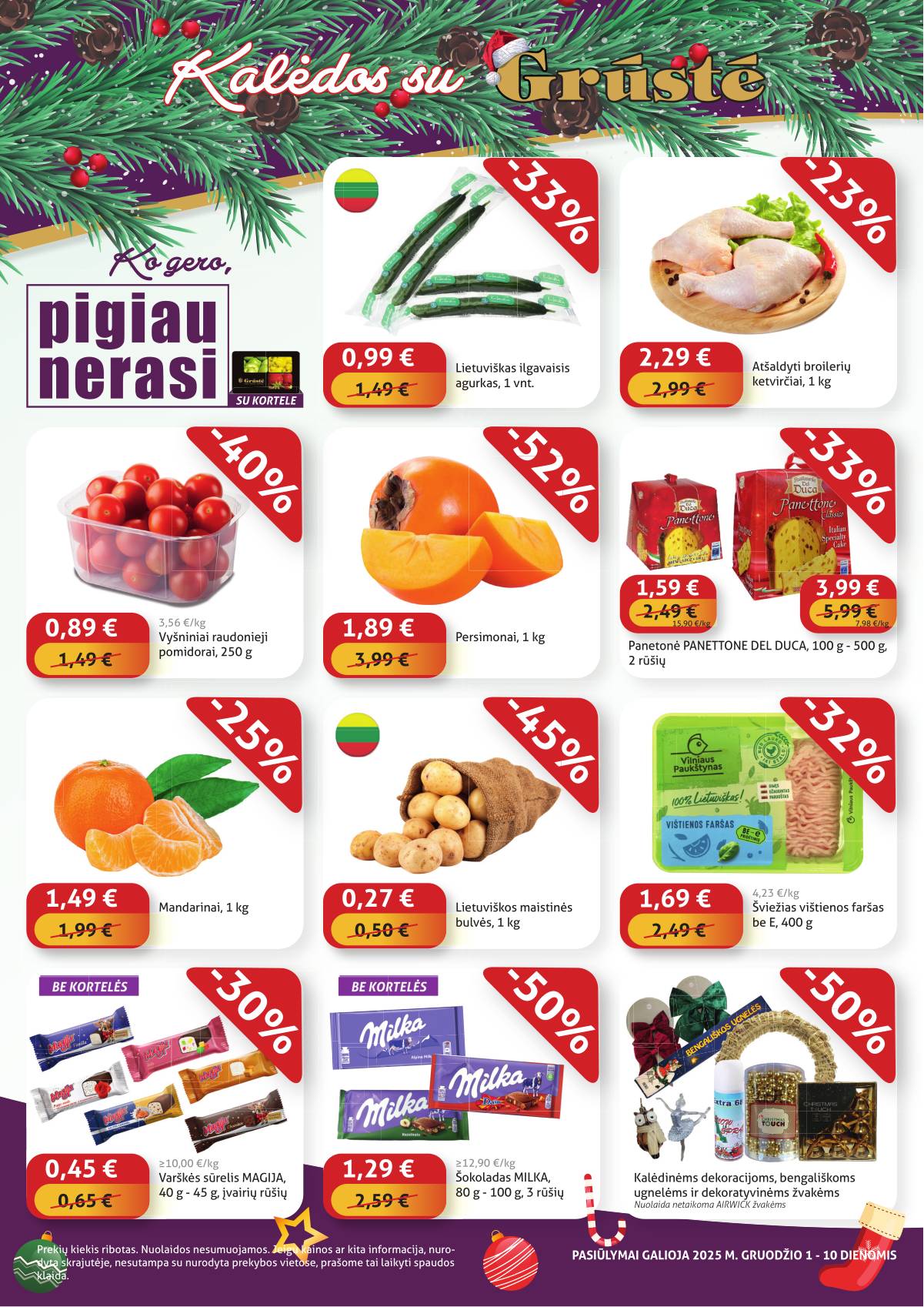 Grūstė - Grūstė Pigiau Nerasi akcijų leidinys | 2025-12-01-2025-12-10 1 puslapis