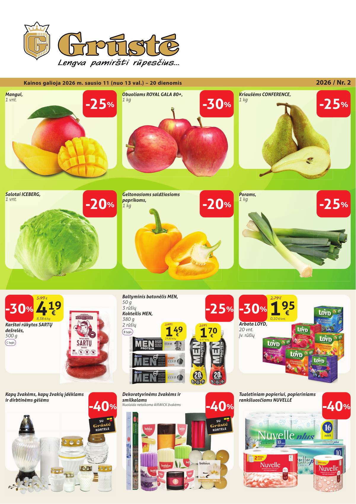 Grūstė - Grūstė akcijų leidinys Nr.2 2026.01.11 - 2026.01.20 1 puslapis