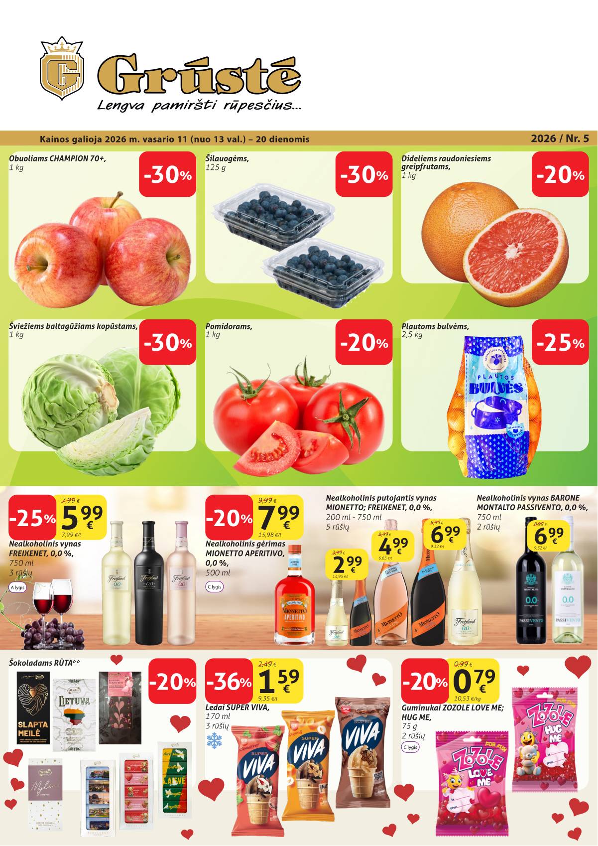 Grūstė - Grūstė akcijų Leidinys Nr. 5 2026-02-11 - 2026-02-20 1 puslapis