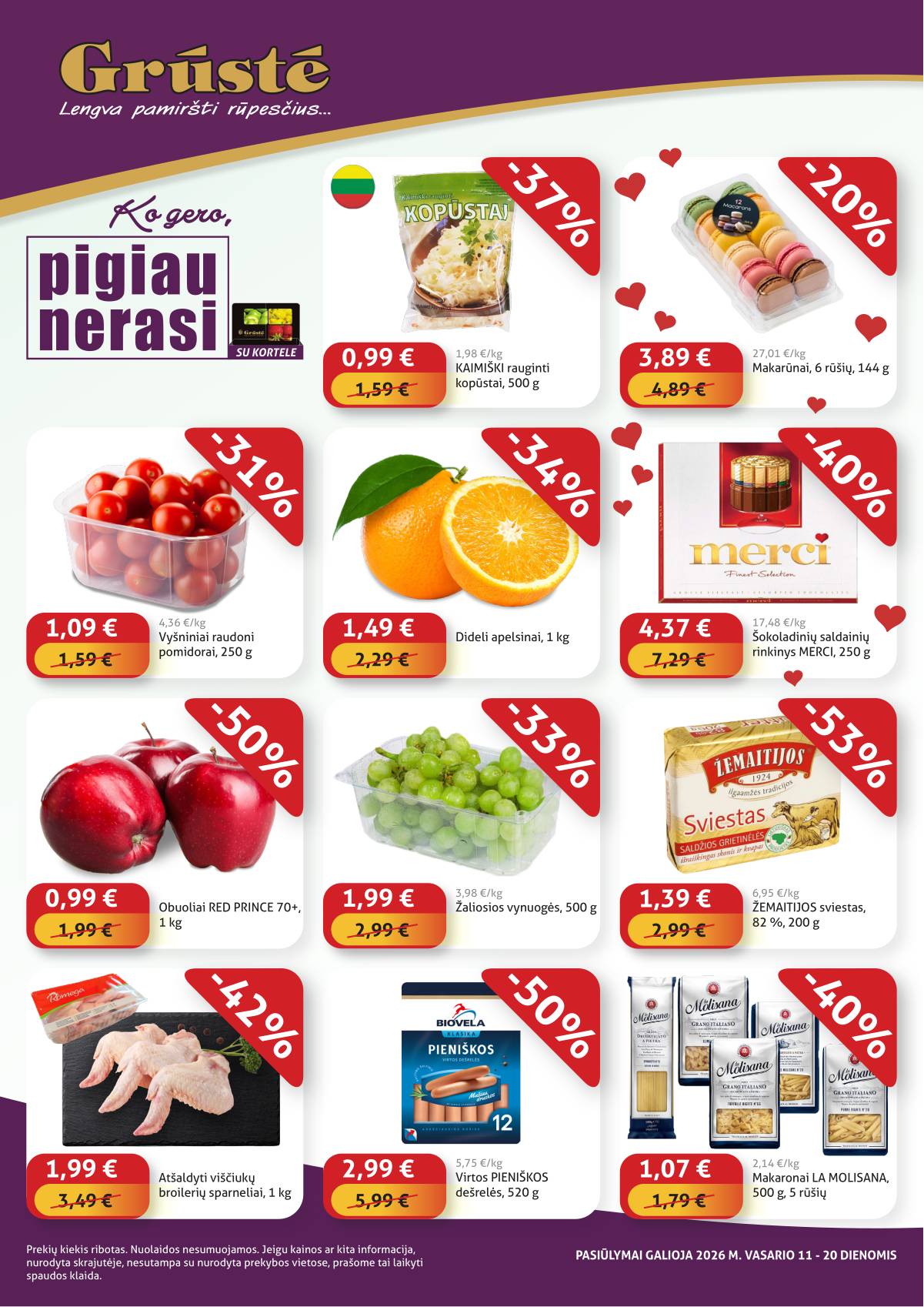 Grūstė - Grūstė Pigiau Nerasi akcijų leidinys 2026-02-11 - 2026-02-20 1 puslapis