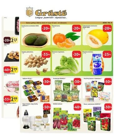 Grūstė - Grūstė akcijų leidinys Nr. 9 | 2026.03.21 - 2026.03.31 2026-03-21 – 2026-03-31