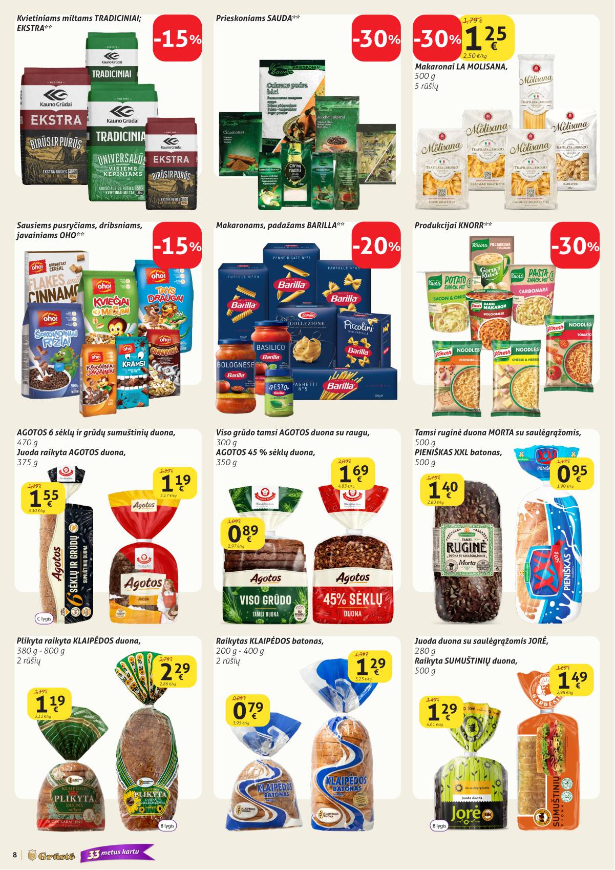 Grūstė - Grūstė akcijų leidinys Nr. 9 | 2026.03.21 - 2026.03.31 8 puslapis