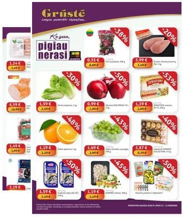 Grūstė - Grūstė "Pigiau Nerasi" akcijų leidinys | 2026.03.21- 2026.03.31 2026-03-21 – 2026-03-31