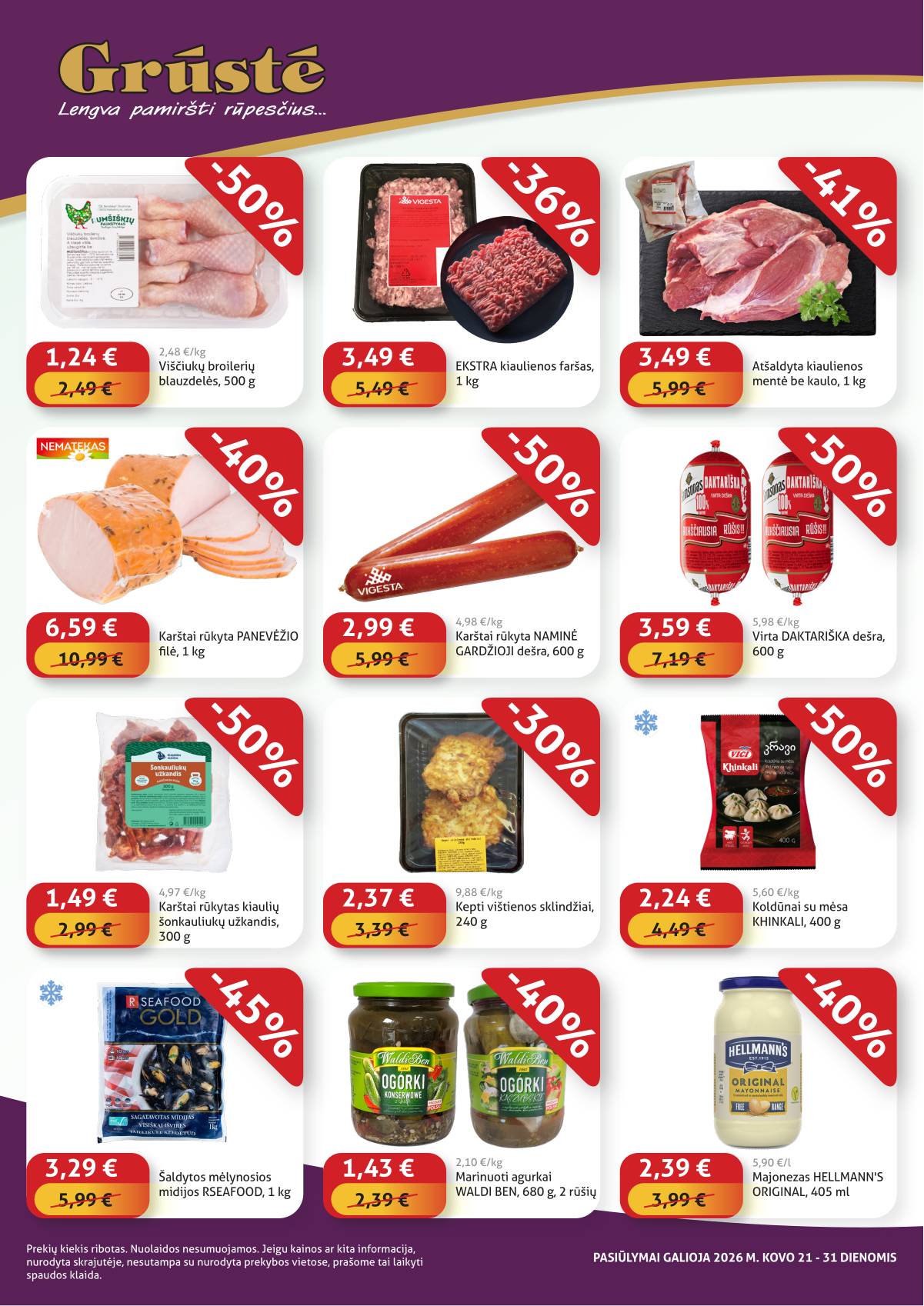 Grūstė - Grūstė "Pigiau Nerasi" akcijų leidinys | 2026.03.21- 2026.03.31 2 puslapis