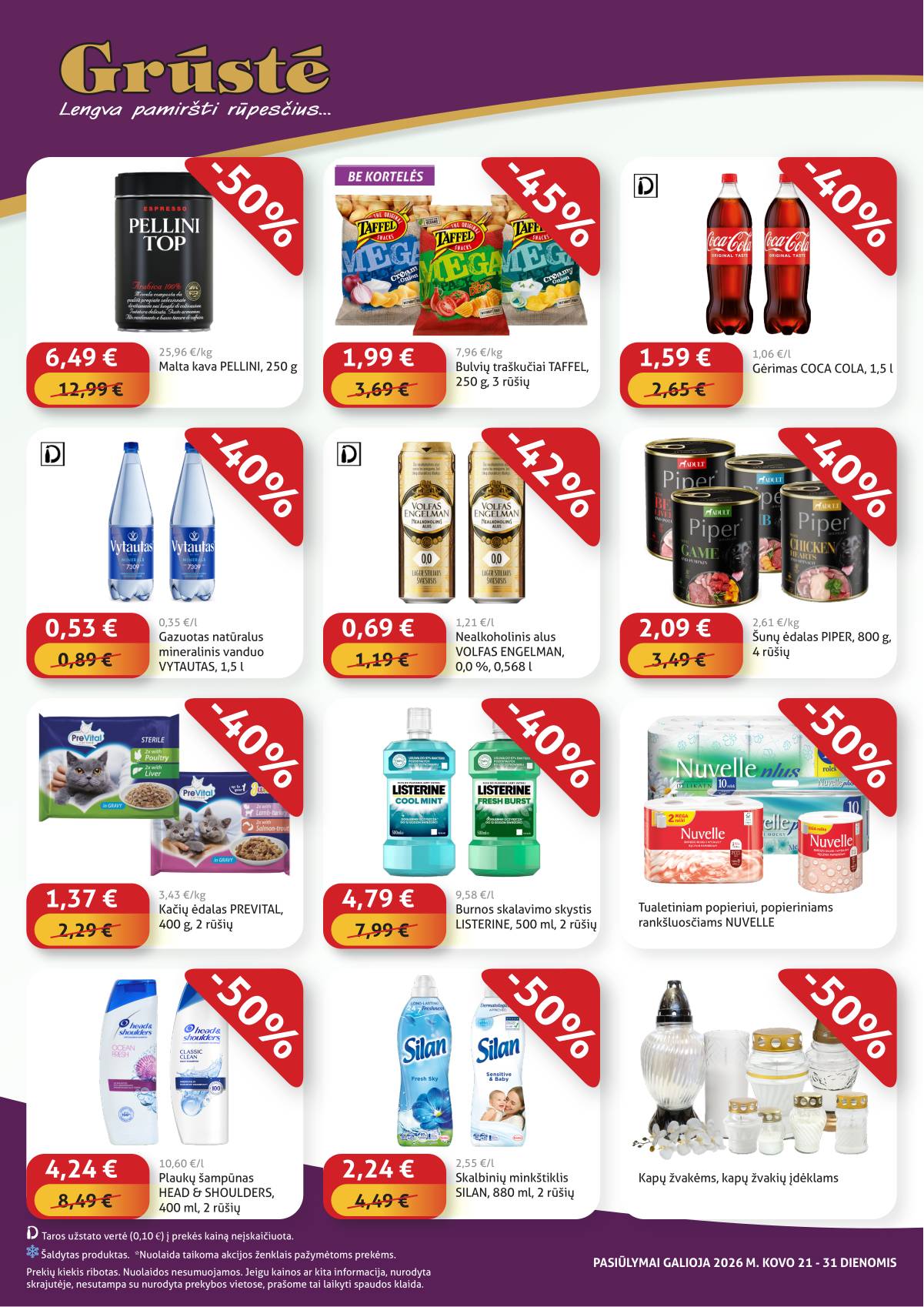 Grūstė - Grūstė "Pigiau Nerasi" akcijų leidinys | 2026.03.21- 2026.03.31 4 puslapis