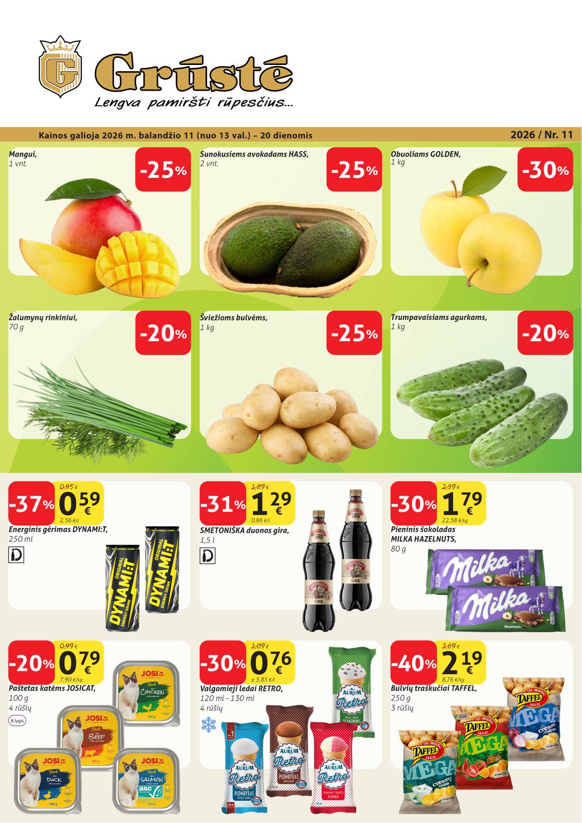 Grūstė - Grūstė akcijų leidinys Nr. 11 | 2026-04-11 - 2026-04-20 1 puslapis