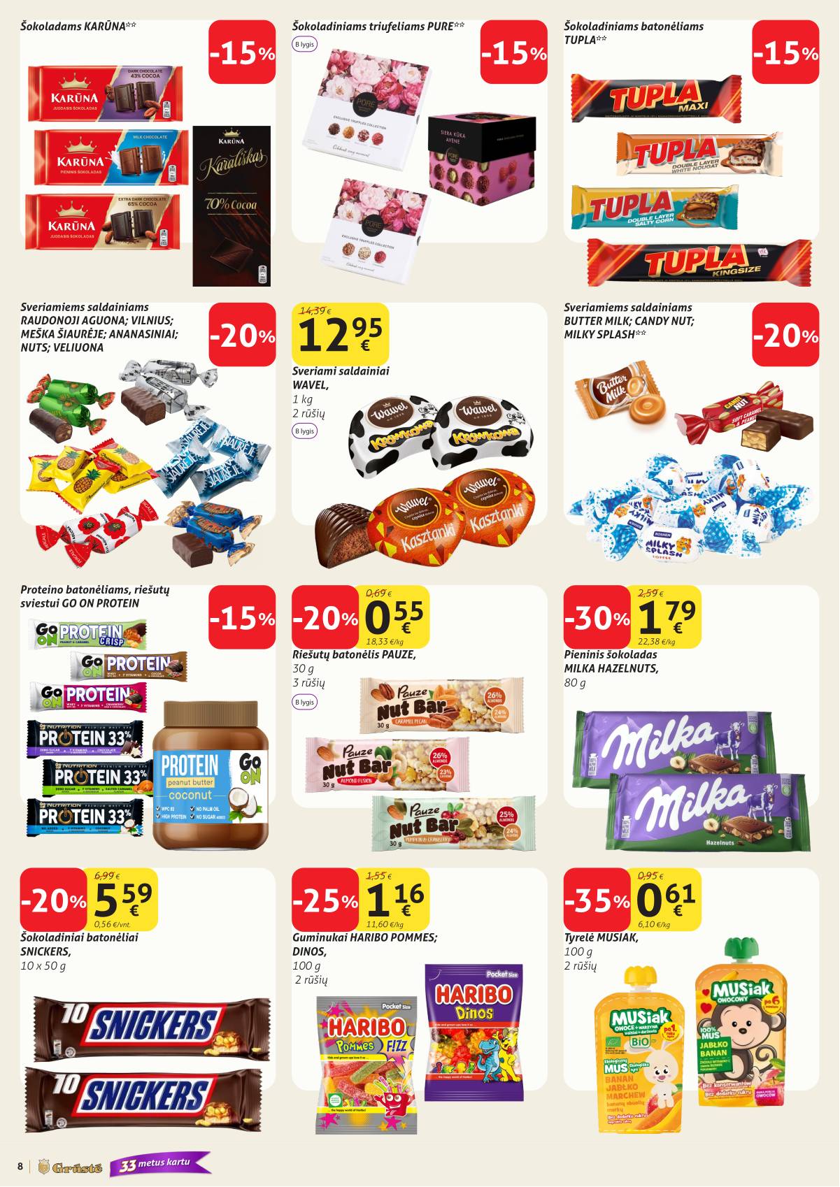 Grūstė - Grūstė akcijų leidinys Nr. 11 | 2026-04-11 - 2026-04-20 8 puslapis