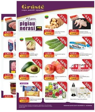 Grūstė - Grūste "Pigiau Nerasi" akcijų leidinys | 2026-04-21 - 2026-04-30 2026-04-21 – 2026-04-30