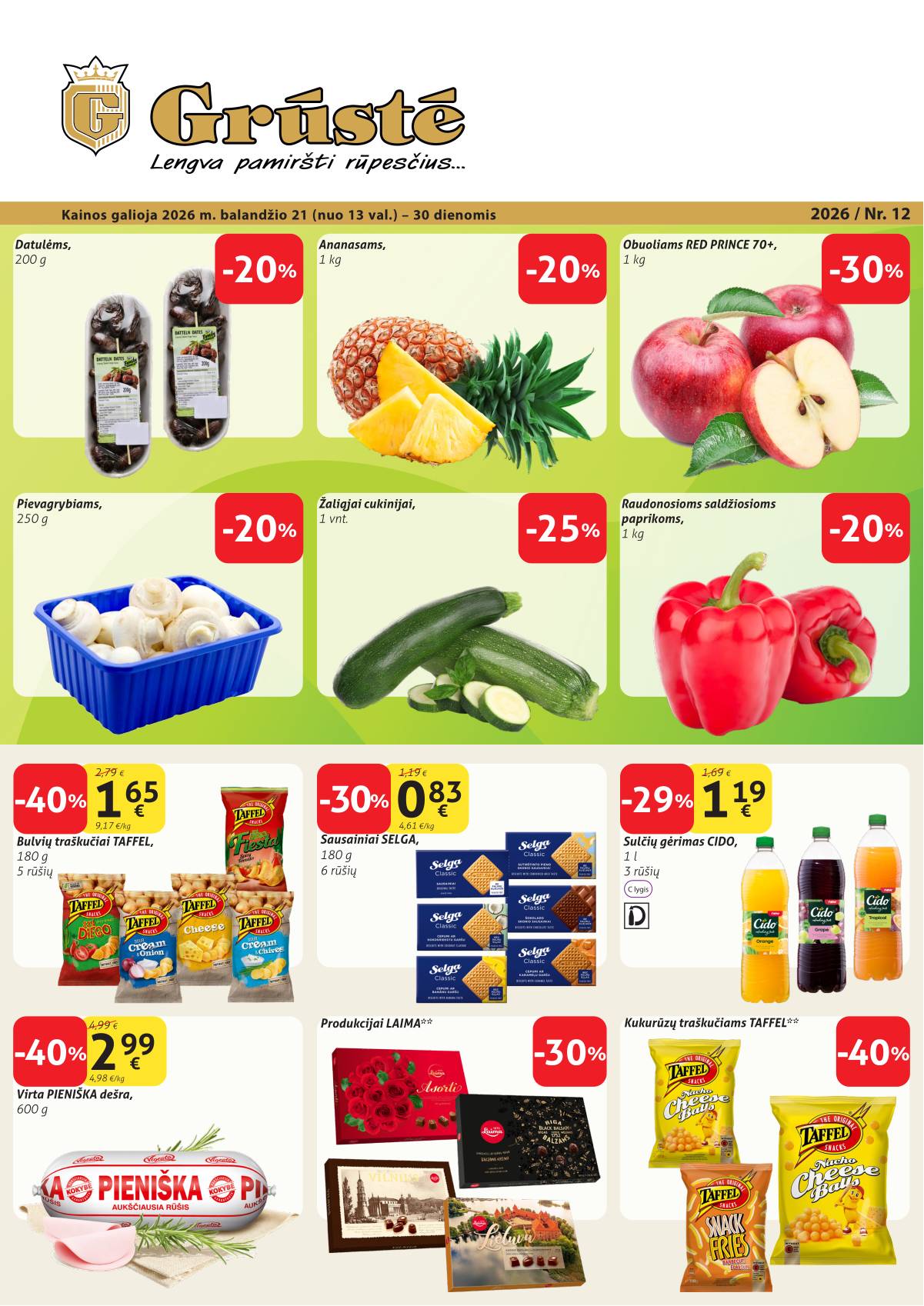 Grūstė - Grūstė akcijų leidinys Nr. 12 | 2026-04-21 - 2026-04-30 1 puslapis