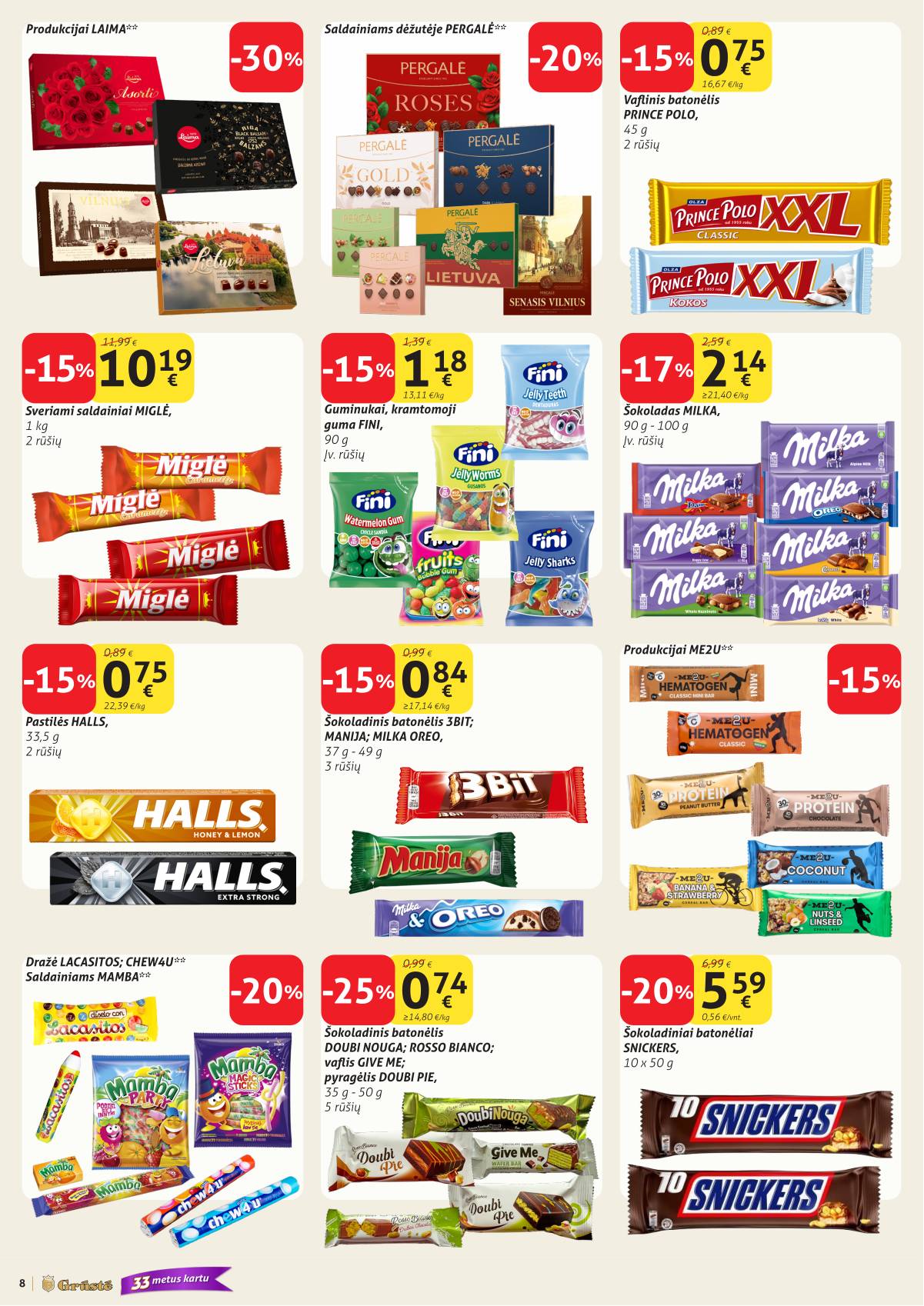 Grūstė - Grūstė akcijų leidinys Nr. 12 | 2026-04-21 - 2026-04-30 8 puslapis