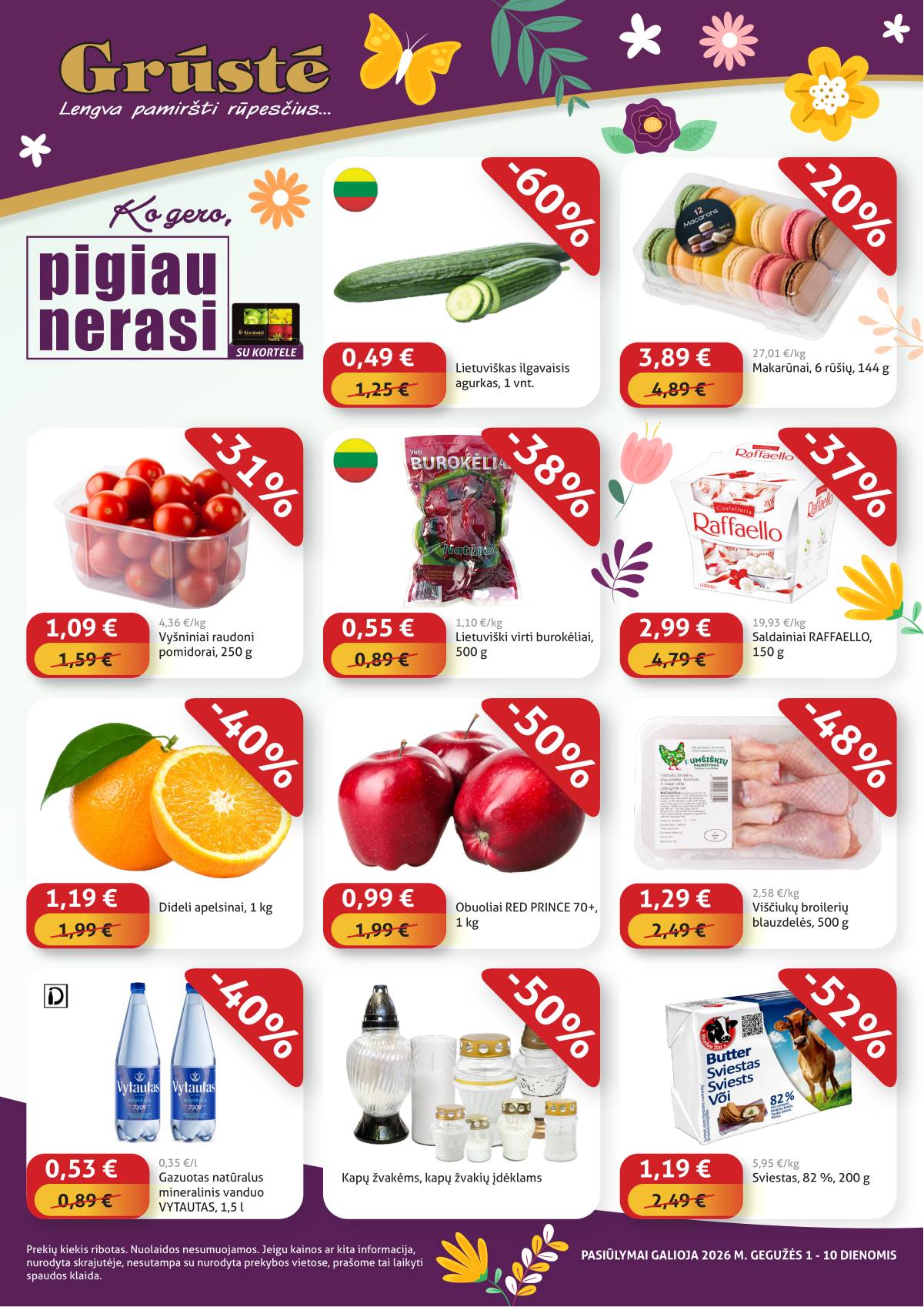 Grūstė - Grūste "Pigiau Nerasi" akcijų leidinys | 2026-05-01 - 2026-05-10 1 puslapis
