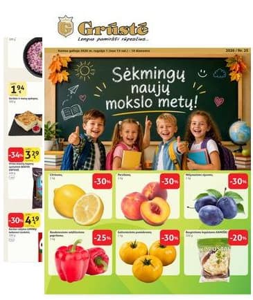 Grūstė - Grūste akcijų Leidinys Nr. 25 | 2026-09-01 - 2026-09-10 2026-09-01 – 2026-09-10