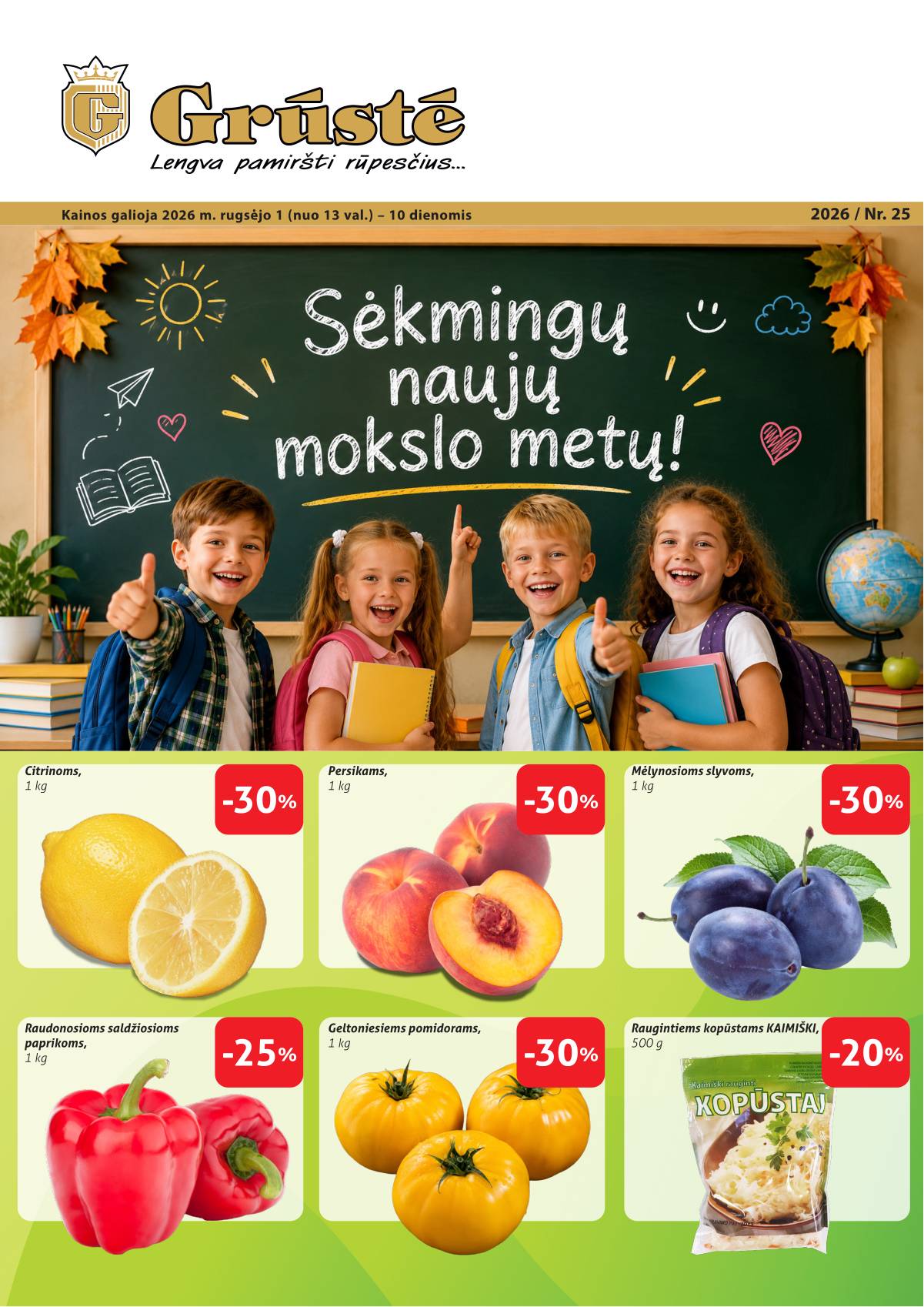 Grūstė - Grūste akcijų Leidinys Nr. 25 | 2026-09-01 - 2026-09-10 1 puslapis
