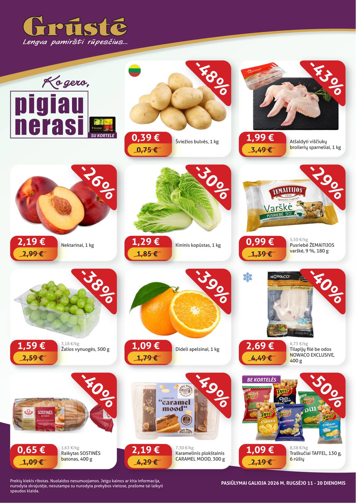 Grūstė - Pigiau Nerasi 2026.09.11 - 09.20 1 puslapis