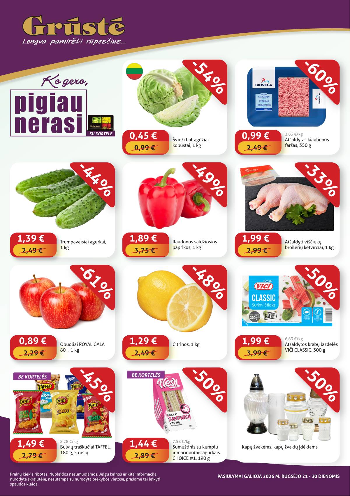 Grūstė - Pigiau Nerasi 2026.09.21 - 09.30 1 puslapis