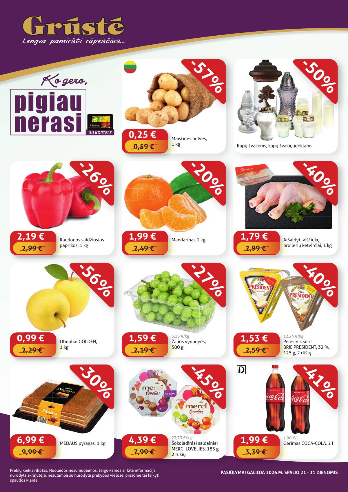 Grūstė - Pigiau Nerasi 2026.10.21-10.31 1 puslapis