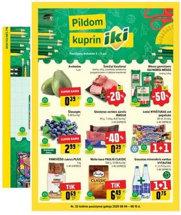 Iki - IKI savaitėlė akcijų leidinys „Pildom KuprinIKI" 2025-08-04 – 2025-08-10