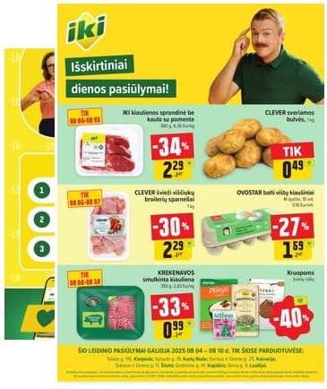 Iki - Specialūs pasiūlymai IKI parduotuvės klientams 2025-08-04 – 2025-08-10