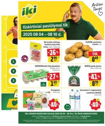 Iki - Specialūs pasiūlymai IKI parduotuvės klientams 2025-08-04 – 2025-08-10