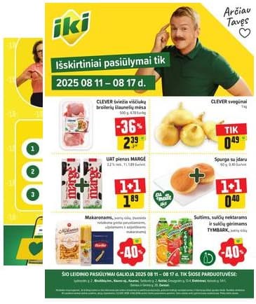 Iki - Specialūs pasiūlymai IKI parduotuvės klientams 2025-08-11 – 2025-08-17