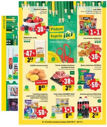 Iki - IKI savaitėlė akcijų leidinys „Pildom KuprinIKI" 2025-08-11 – 2025-08-17