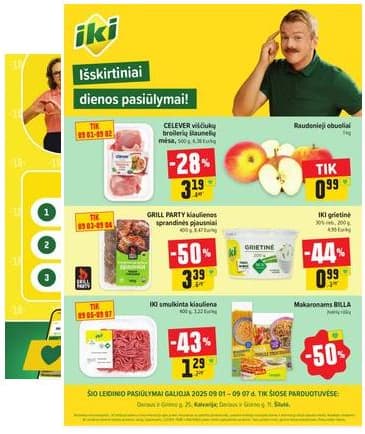 Iki - Specialūs pasiūlymai IKI Šilutė ir IKI Kalvarija parduotuvės klientams 2025-09-01 – 2025-09-07