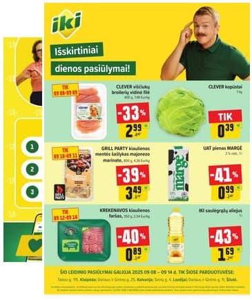 Iki - Specialūs pasiūlymai IKI Šilutė, IKI Žardė, IKI Lazdijai ir IKI Kalvarija parduotuvės klientams 2025-09-08 – 2025-09-14