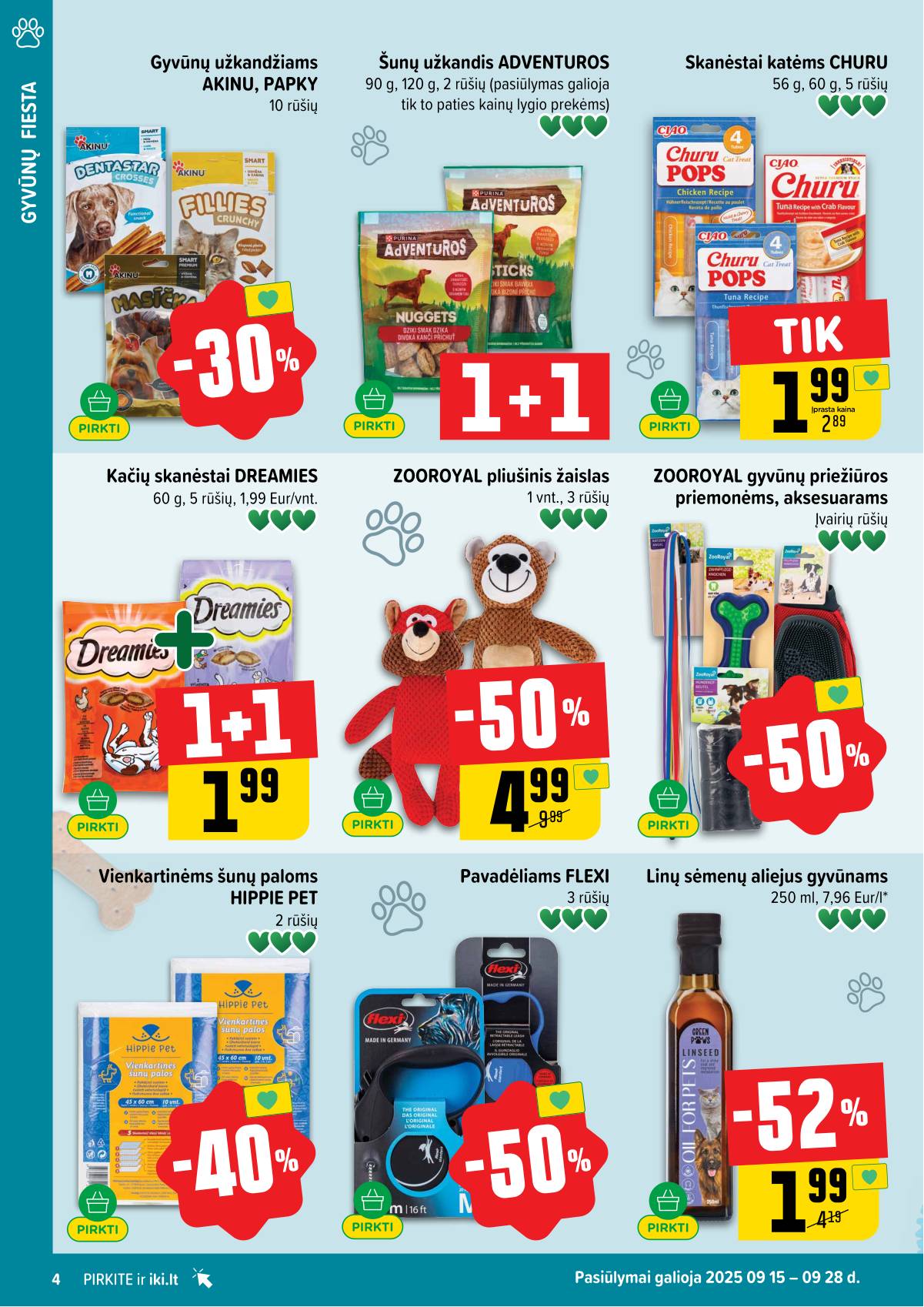 Iki - IKI savaitinis akcijų leidinys „Gyvūnų fiesta" 4 puslapis