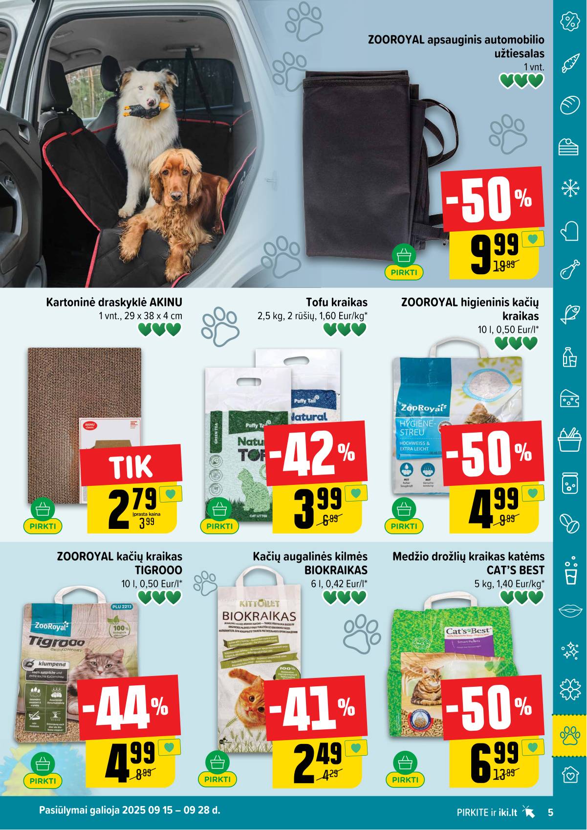 Iki - IKI savaitinis akcijų leidinys „Gyvūnų fiesta" 5 puslapis