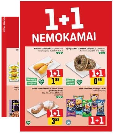 Iki - "IKI" 1+1 nuolaidų leidinys "Daugiau yra pigiau" 2025-09-15 – 2025-09-21