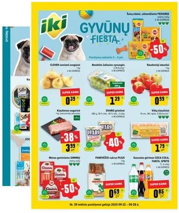 Iki - IKI savaitinis akcijų leidinys „Gyvūnų fiesta" 2025-09-22 – 2025-09-28