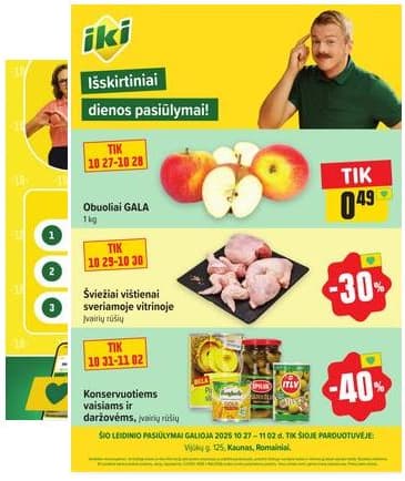 Iki - Specialūs pasiūlymai IKI Vijūkai parduotuvės klientams 2025-10-27 – 2025-11-02