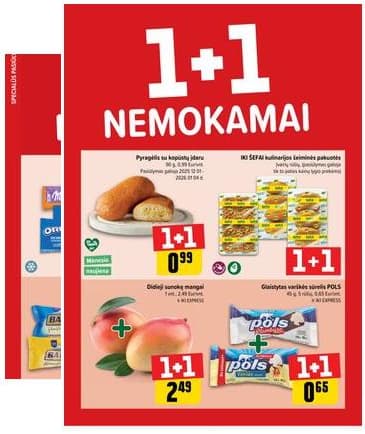 Iki - "IKI" 1+1 nuolaidų leidinys "Daugiau yra pigiau" 2025-12-22 – 2025-12-28