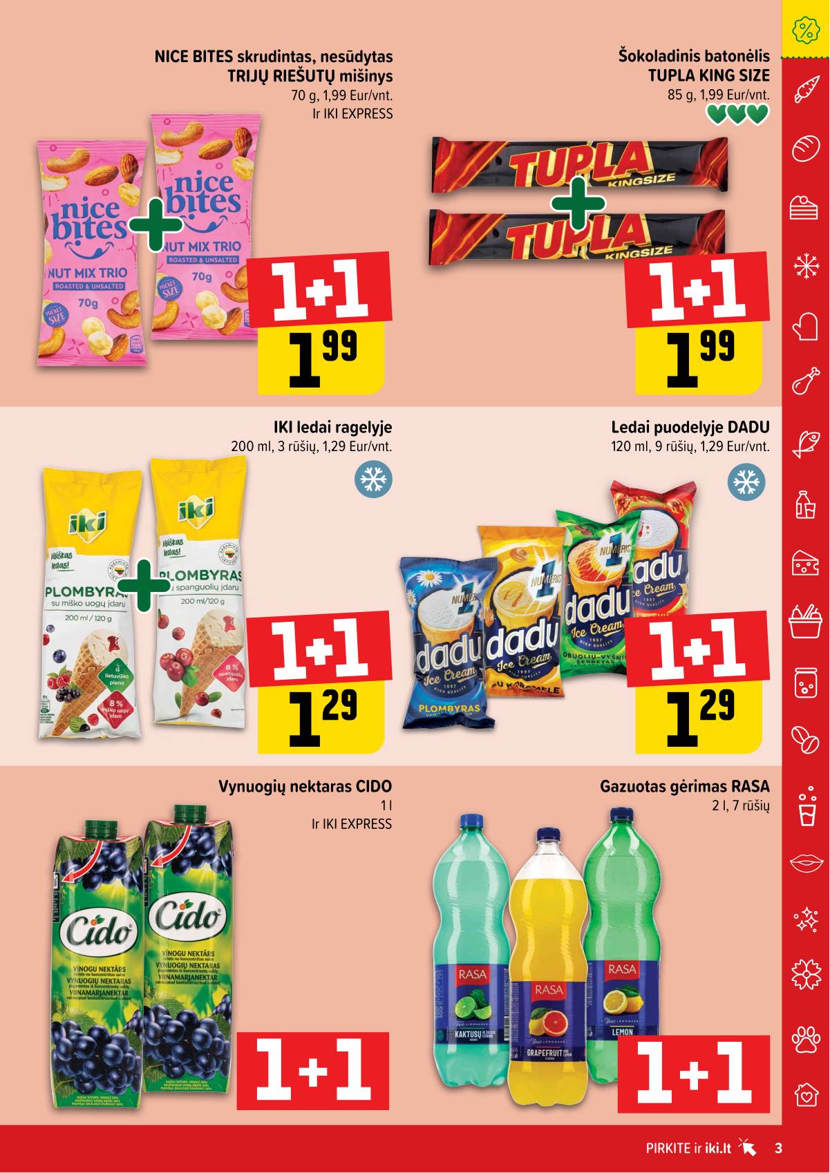 Iki - "IKI" 1+1 nuolaidų leidinys "Daugiau yra pigiau" 3 puslapis