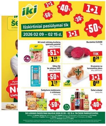 Iki - Specialūs pasiūlymai IKI parduotuvės klientams 2026-02-09 – 2026-02-15