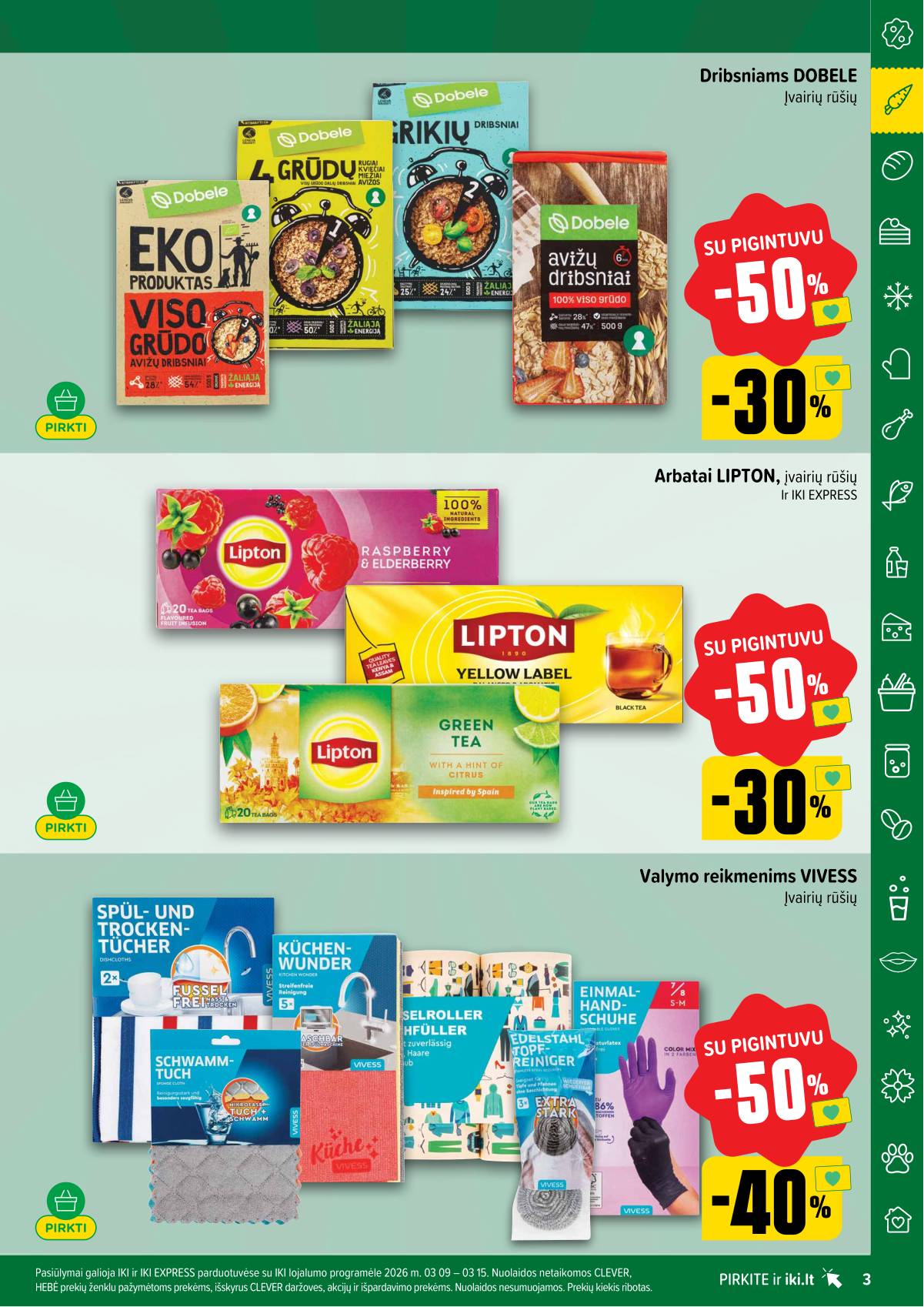 Iki - "IKI" akcijų leidinukas "Taupymo žaidynės" 3 puslapis