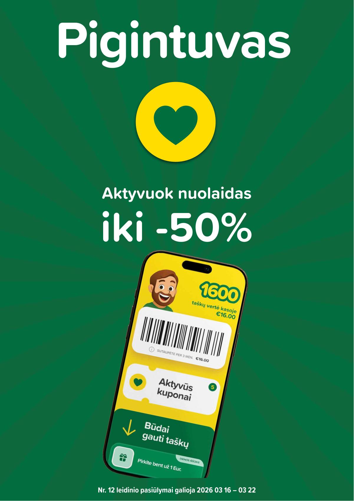 Iki - "IKI" akcijų leidinukas "Taupymo žaidynės" 1 puslapis