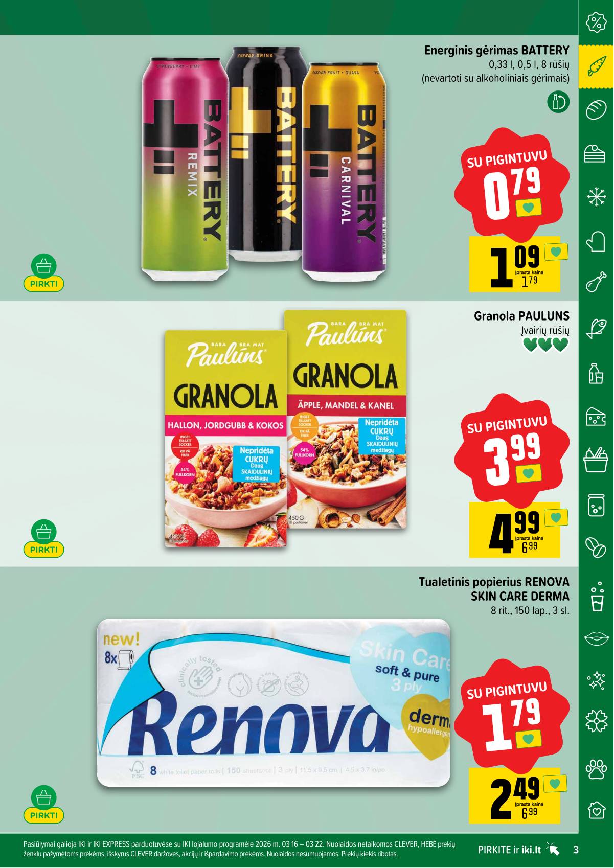 Iki - "IKI" akcijų leidinukas "Taupymo žaidynės" 3 puslapis