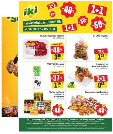 Iki - Specialūs pasiūlymai IKI parduotuvės klientams 2026-04-27 – 2026-05-03