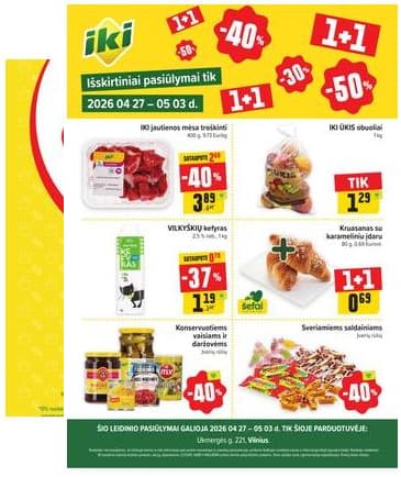 Iki - Specialūs pasiūlymai IKI Pikas parduotuvės klientams 2026-04-27 – 2026-05-03